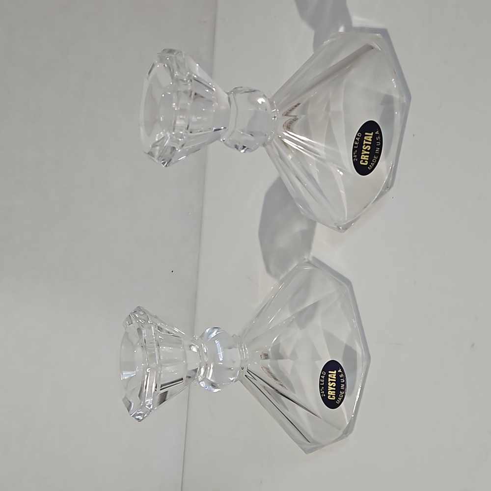 Crystal taper candle holders